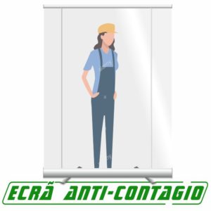 ecrã de proteção roll-up transparente